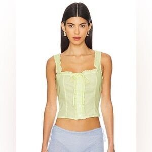 Yellow Sleeveless Button-Up Top